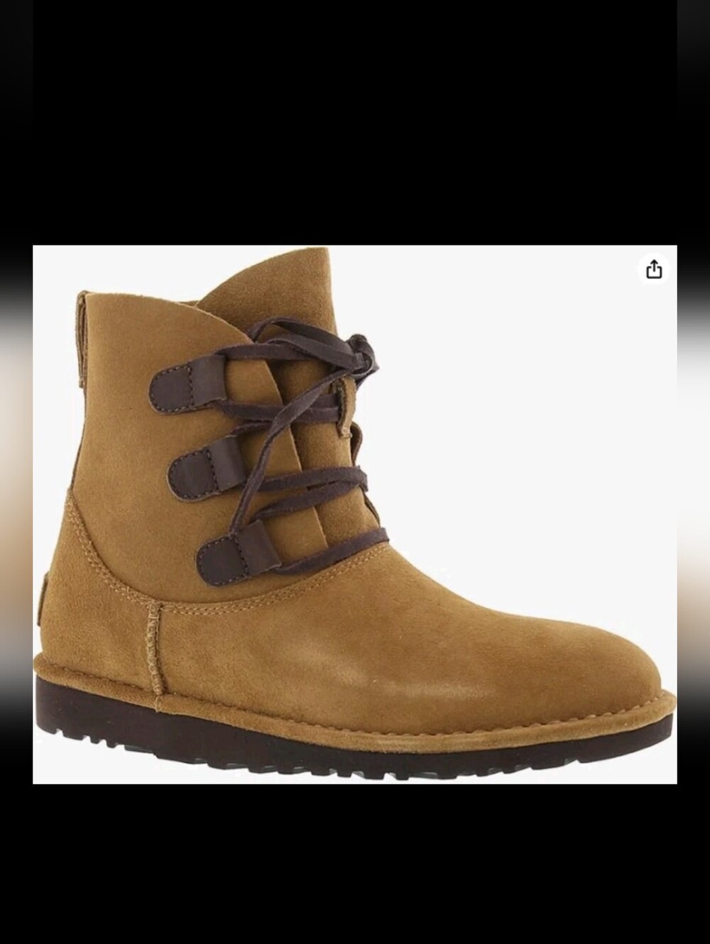 UGG Elvi Chestnut Size 9 US Womens Rugged-chic Ankle Boot Authentic # 1017534